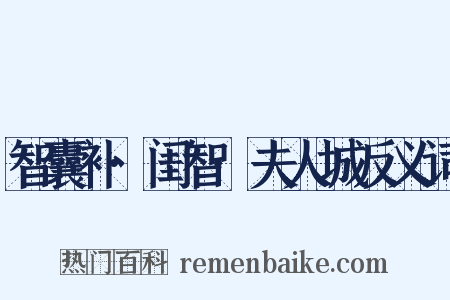 智囊补·闺智·夫人城反义词是什么意思的图片